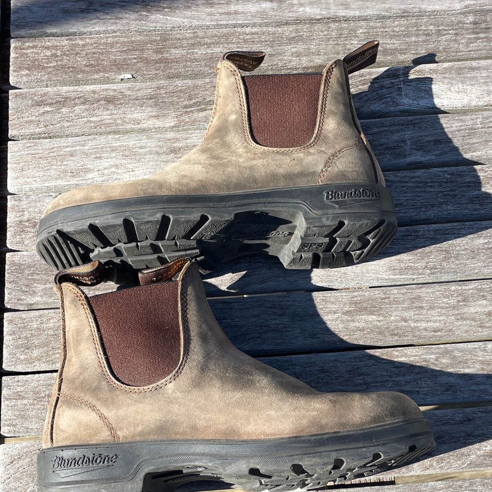 Blundstone Sz 7.5 Womens Tan Brown Nubuck Pull On Chelsea Boots